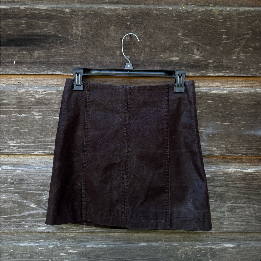 Elegant Brown leather Skirt